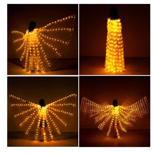 Spirit Whimsical Angel Costume with iMucci LED Wings Medium 8-10 Dress Halo - Picture 10 of 13